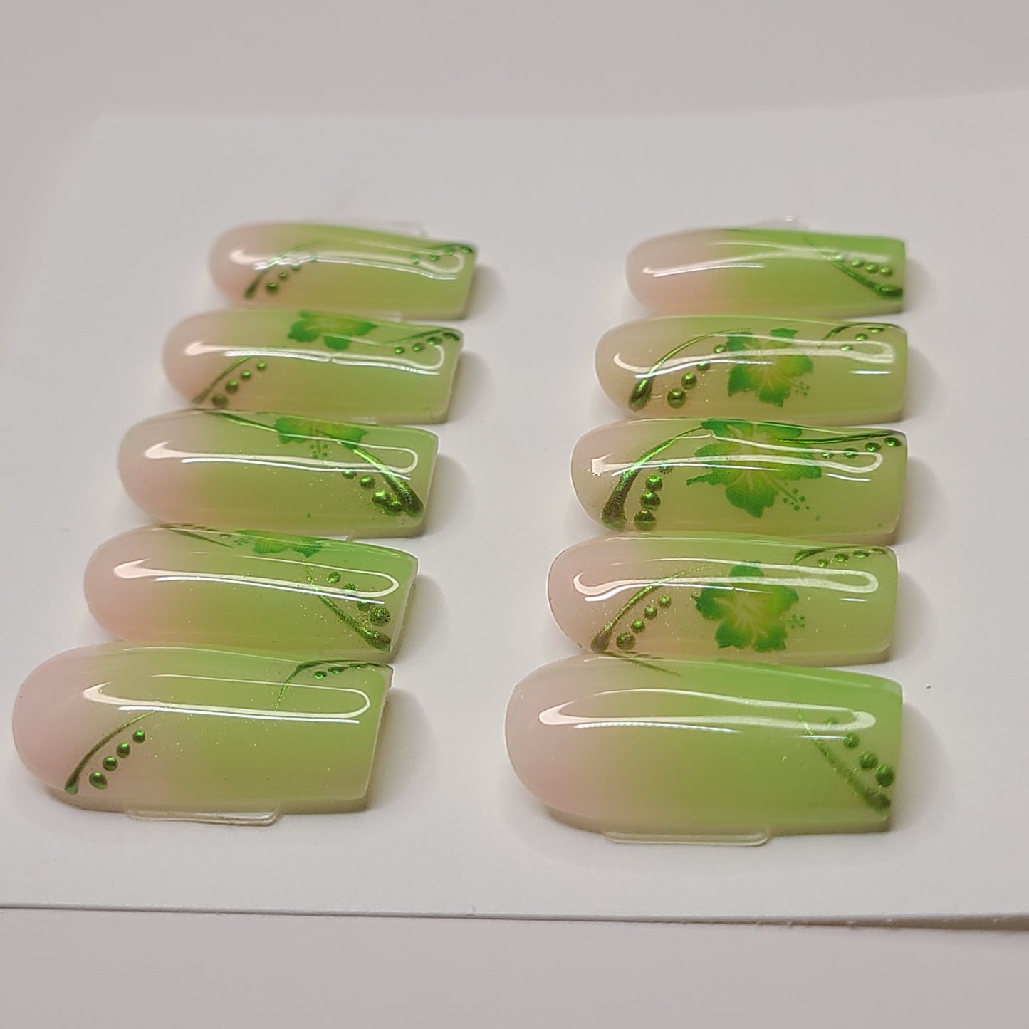 Electric Bloom Medium Square Press-On Nails