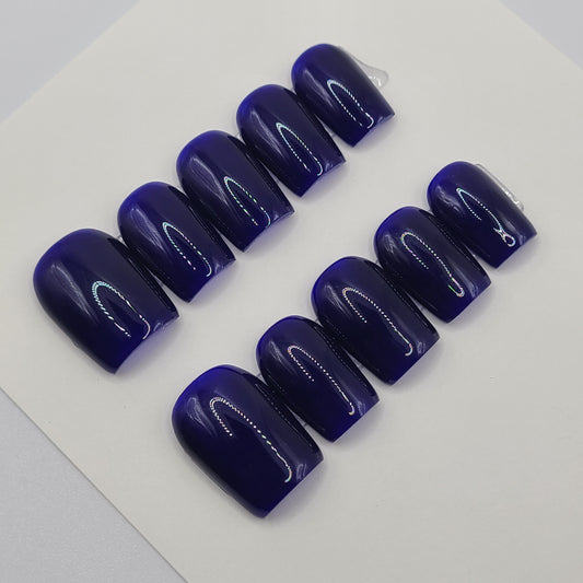 Deep Current Short Square Press-On Nails