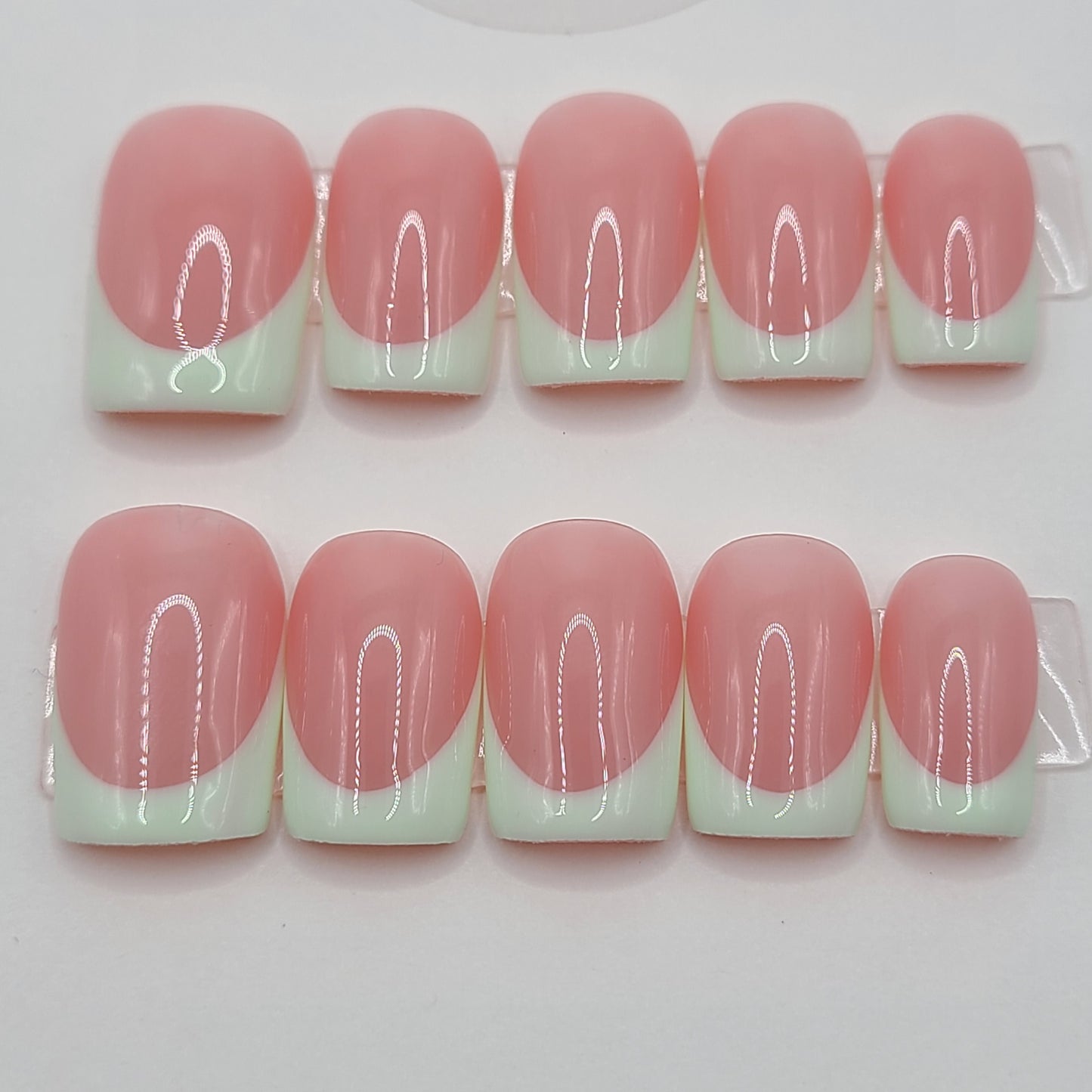 Mint Whisper Short Square Press-On Nails