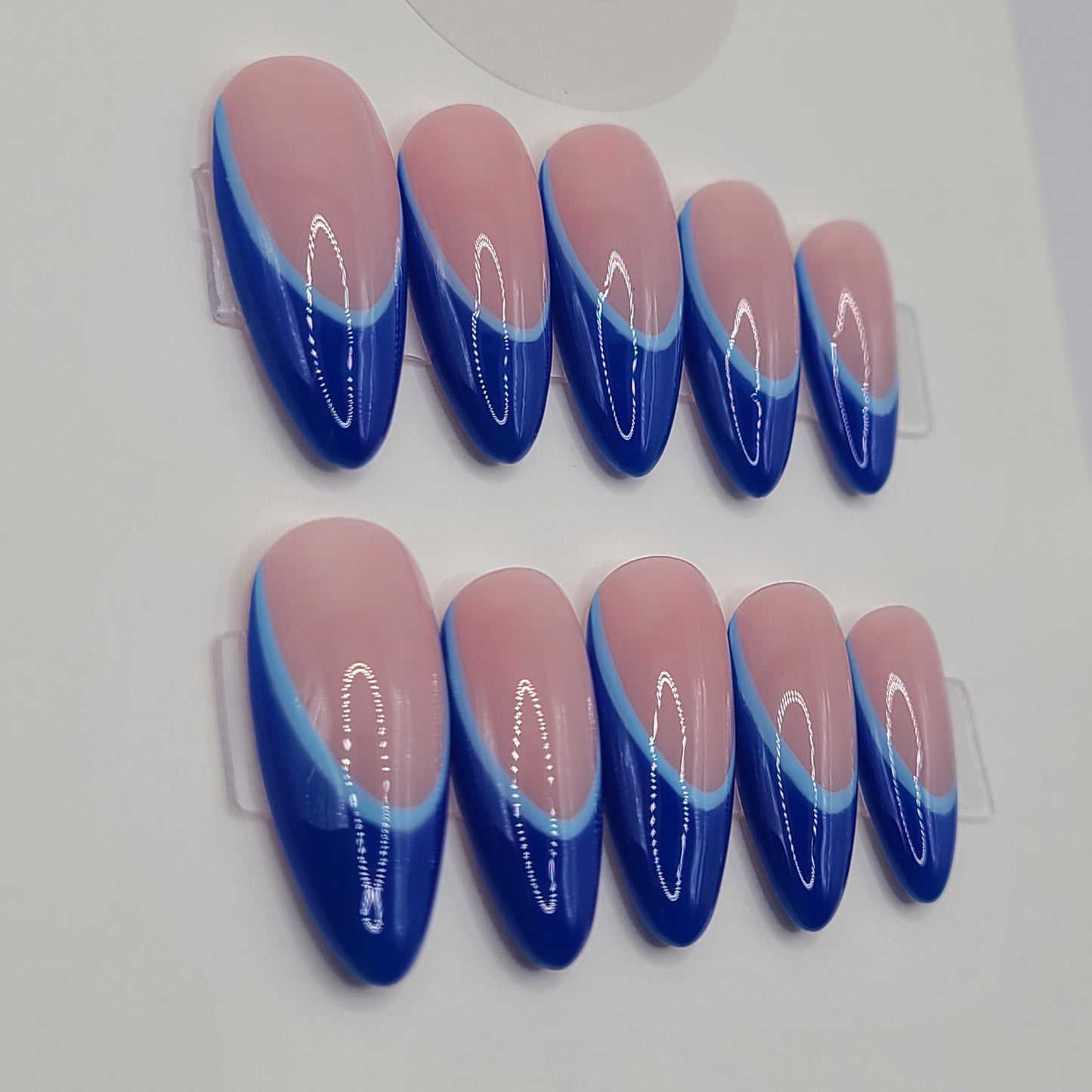 Sapphire Edge Medium Almond  Press-On Nails
