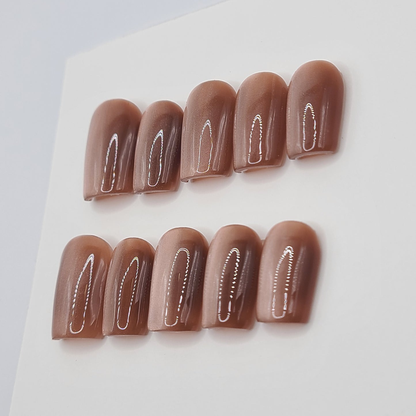 Mocha Mirage Short Square Pres-On Nails