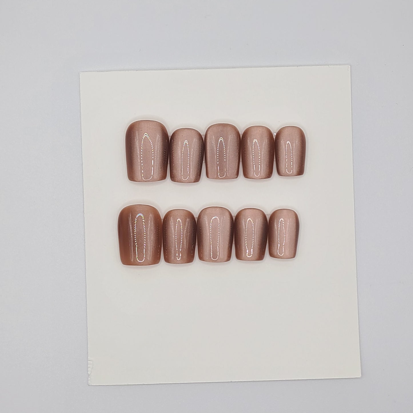 Mocha Mirage Short Square Pres-On Nails