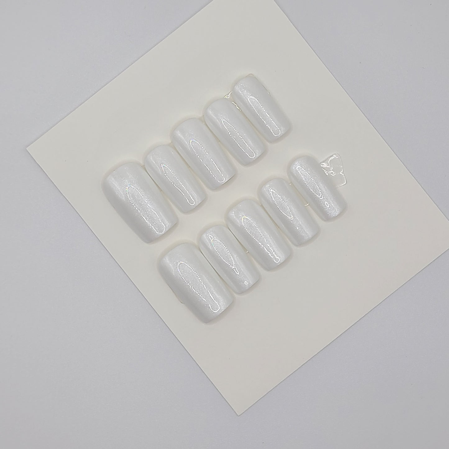 Glazed Whisper Medium Square Press-On Nails