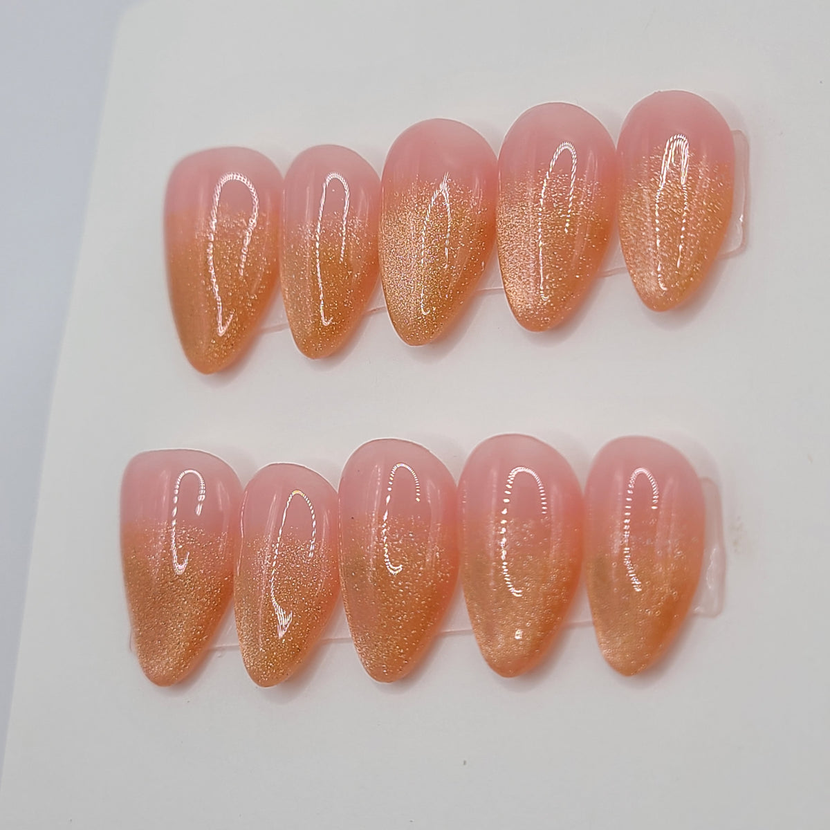 Citrus Veil, Short Almond Press-On Nails
