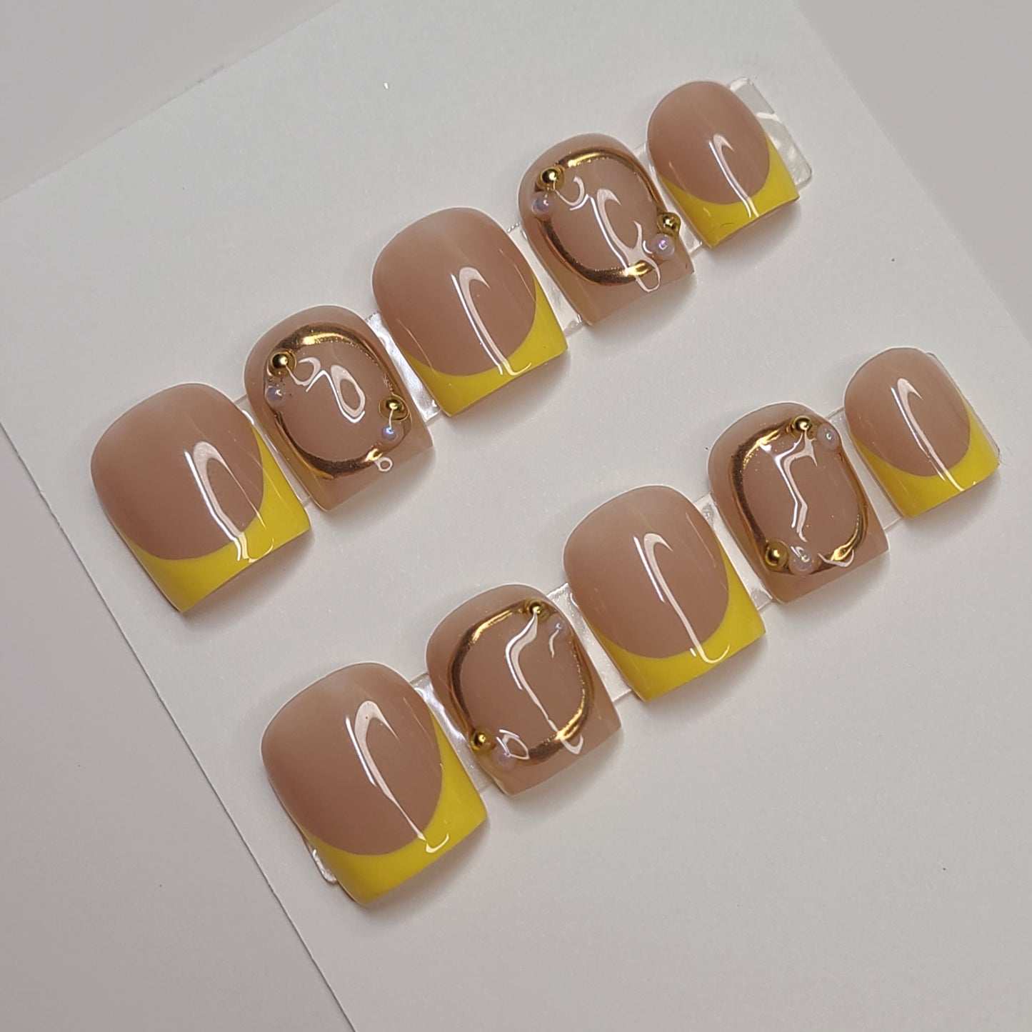 Golden Hour Muse Extra Short Square Press-On Nails