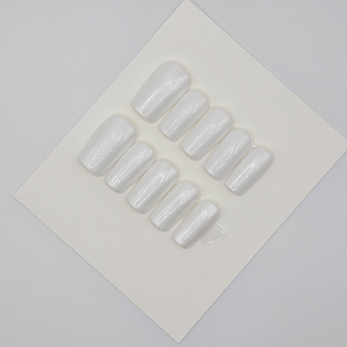 Glazed Whisper Medium Square Press-On Nails