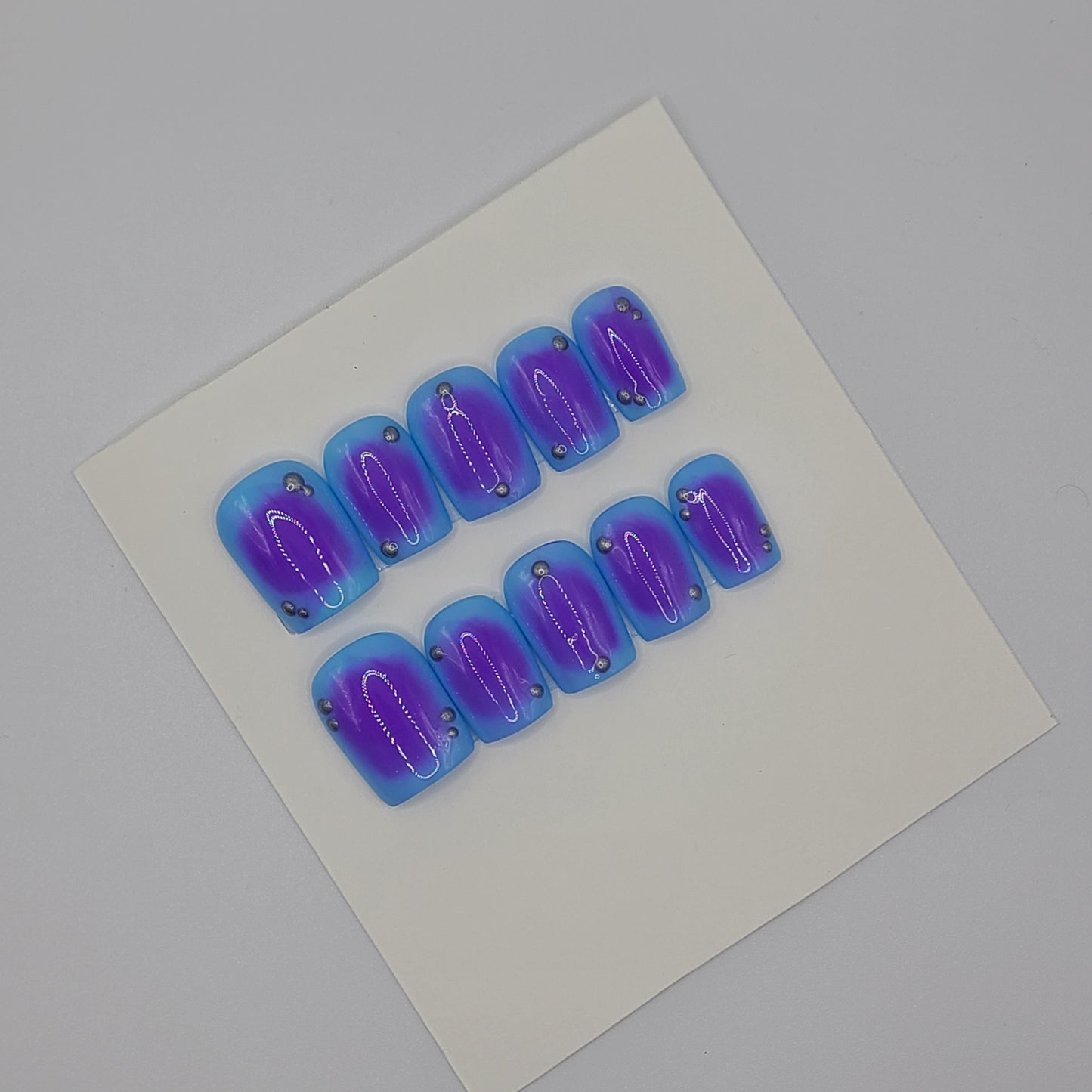 Cosmic Domino Short Square Press-On Nails