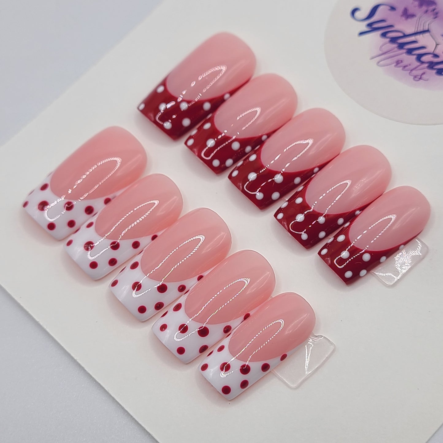 Cherry Pop Medium Square Press-On Nails