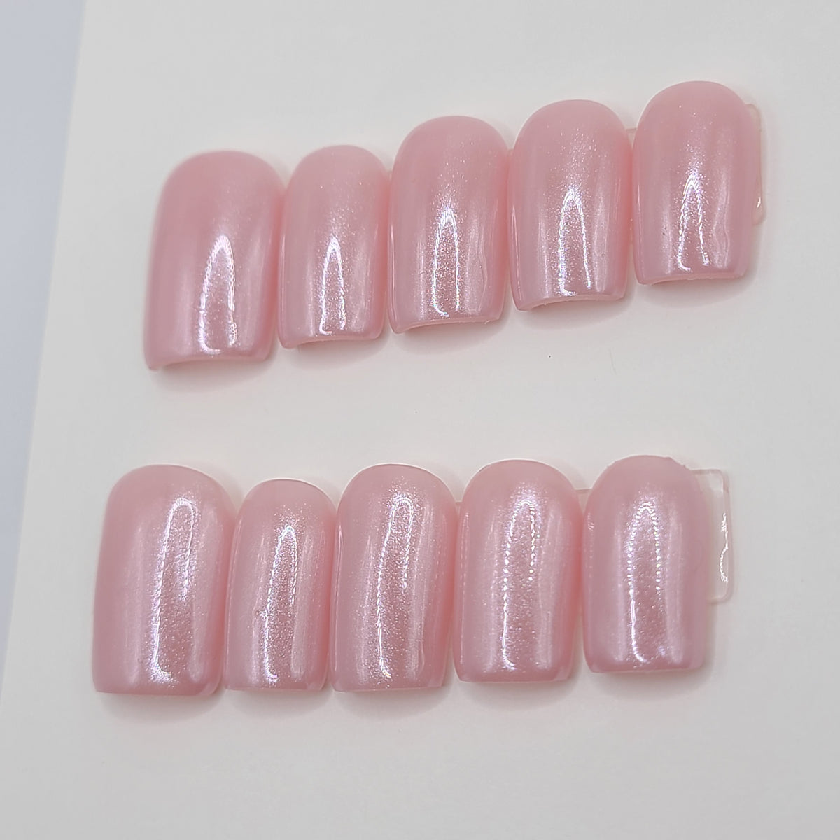 Pearl Glaze Short Square Press-On Nails