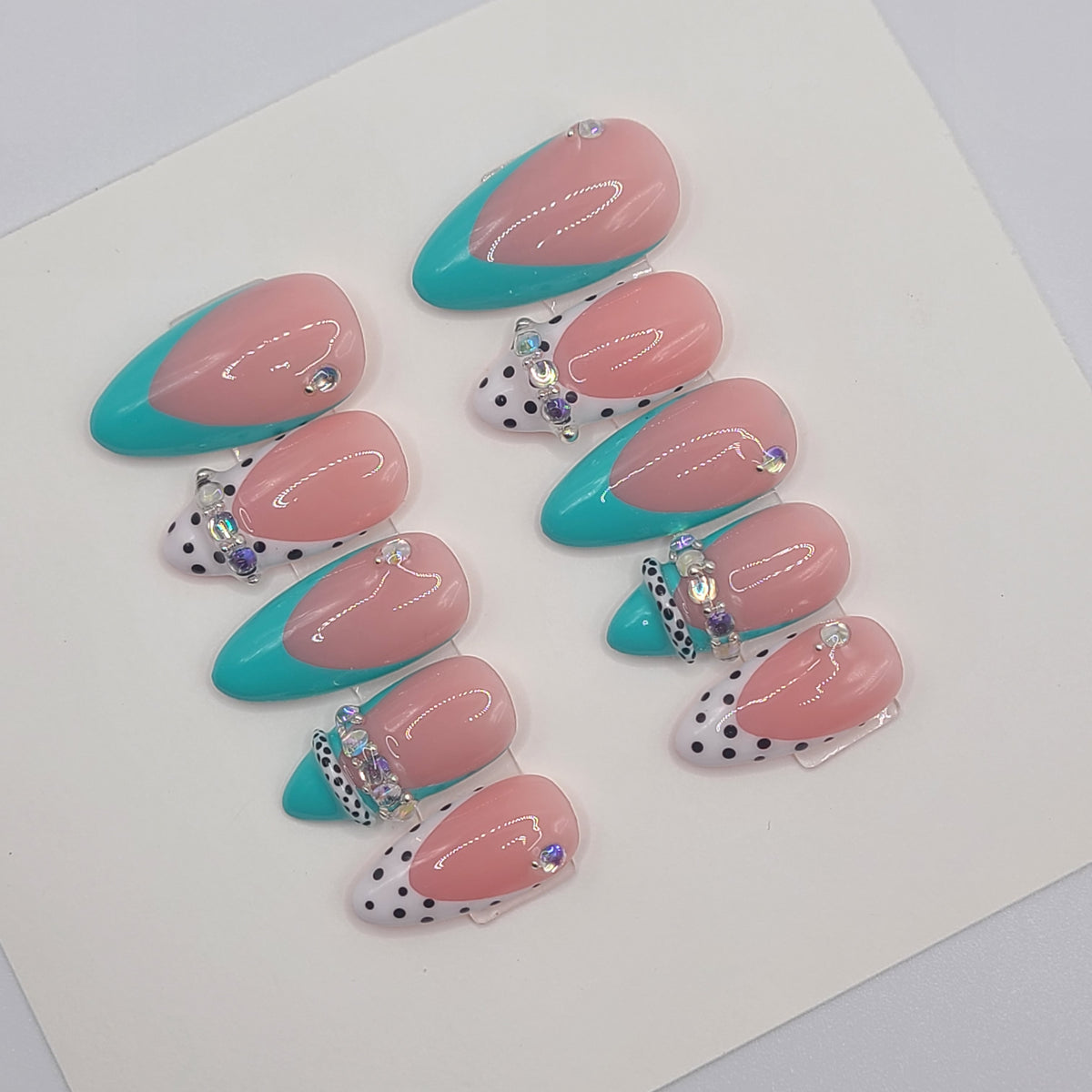 Turquoise Talisman Medium Almond Press-On Nails