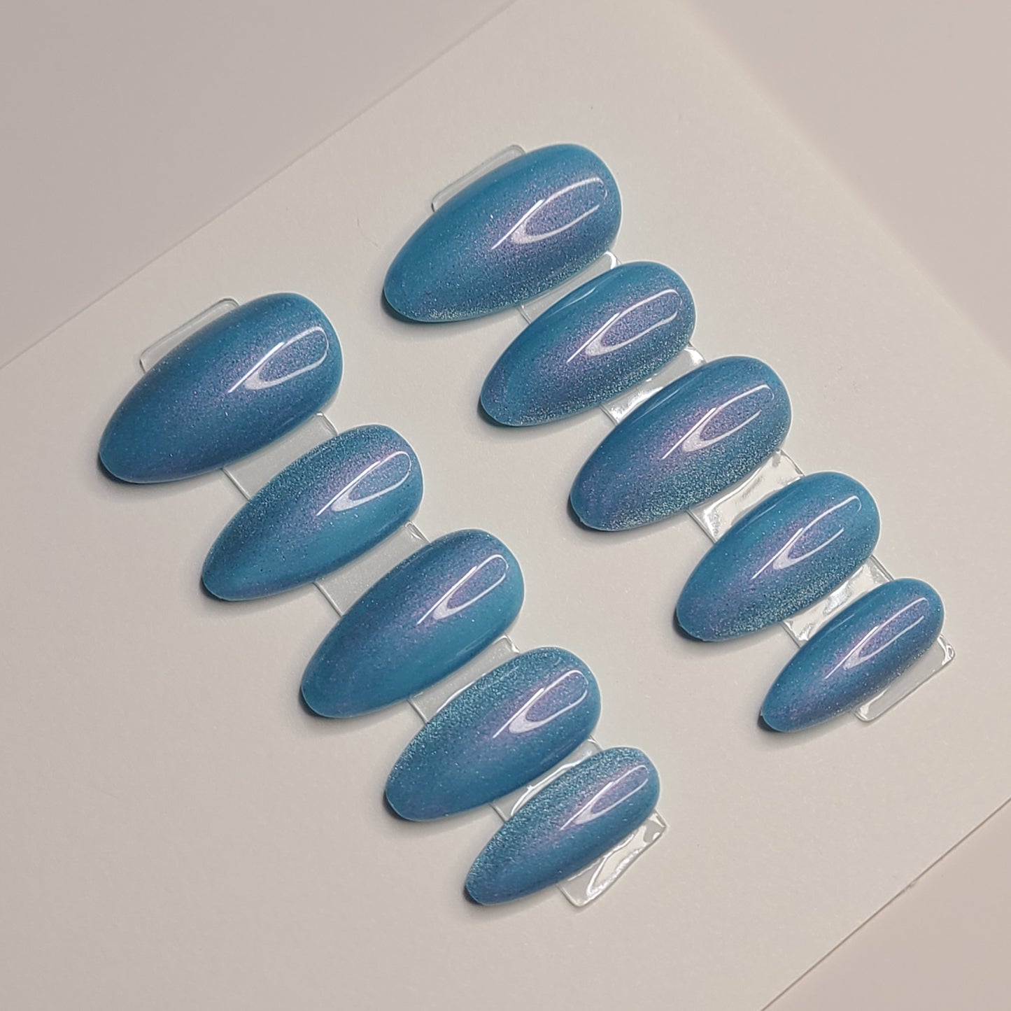Arctic Glimmer Medium Almond Press-On Nails