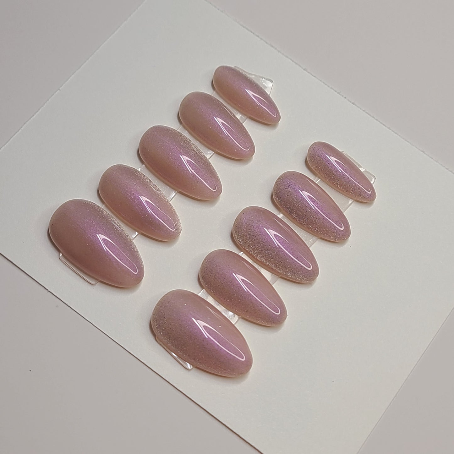 Barely Blushing Medium Almond Press-On Nails