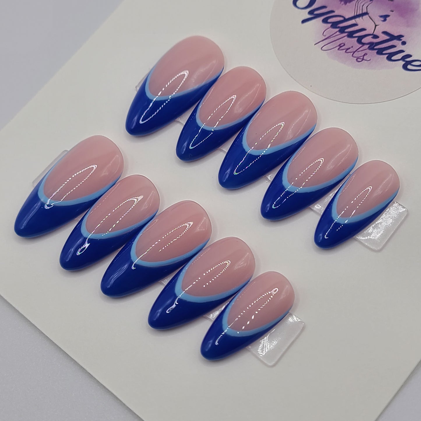 Sapphire Edge Medium Almond  Press-On Nails