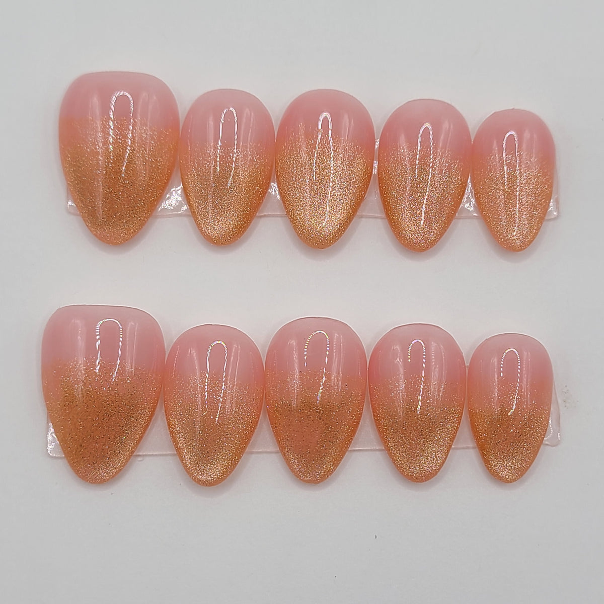 Citrus Veil, Short Almond Press-On Nails