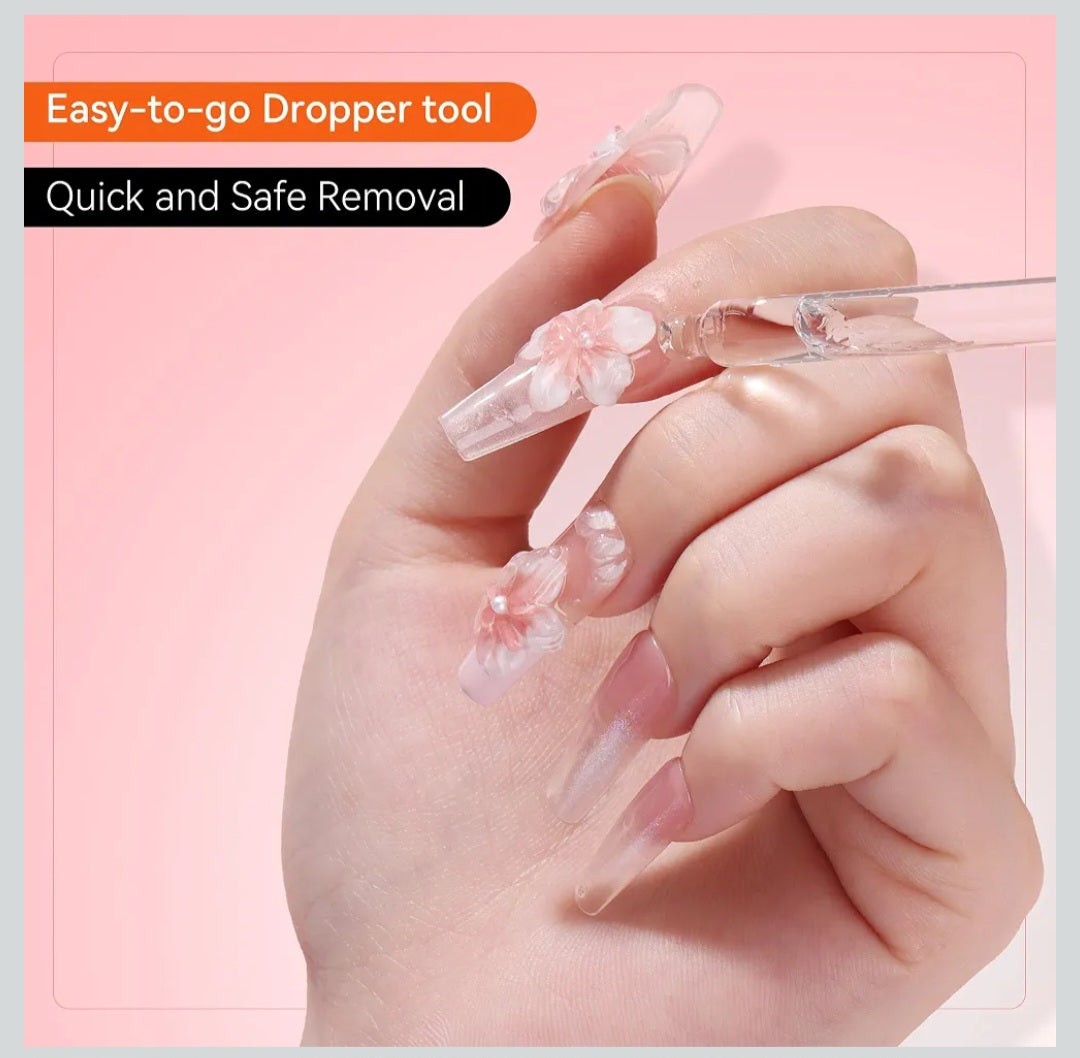 Makartt Gentle Press-On Nail Glue Remover: 50ML Acetone-Free with Vitamin E