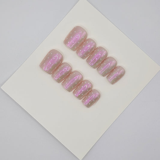 Moonlit Mist Short Square Press-On Nails