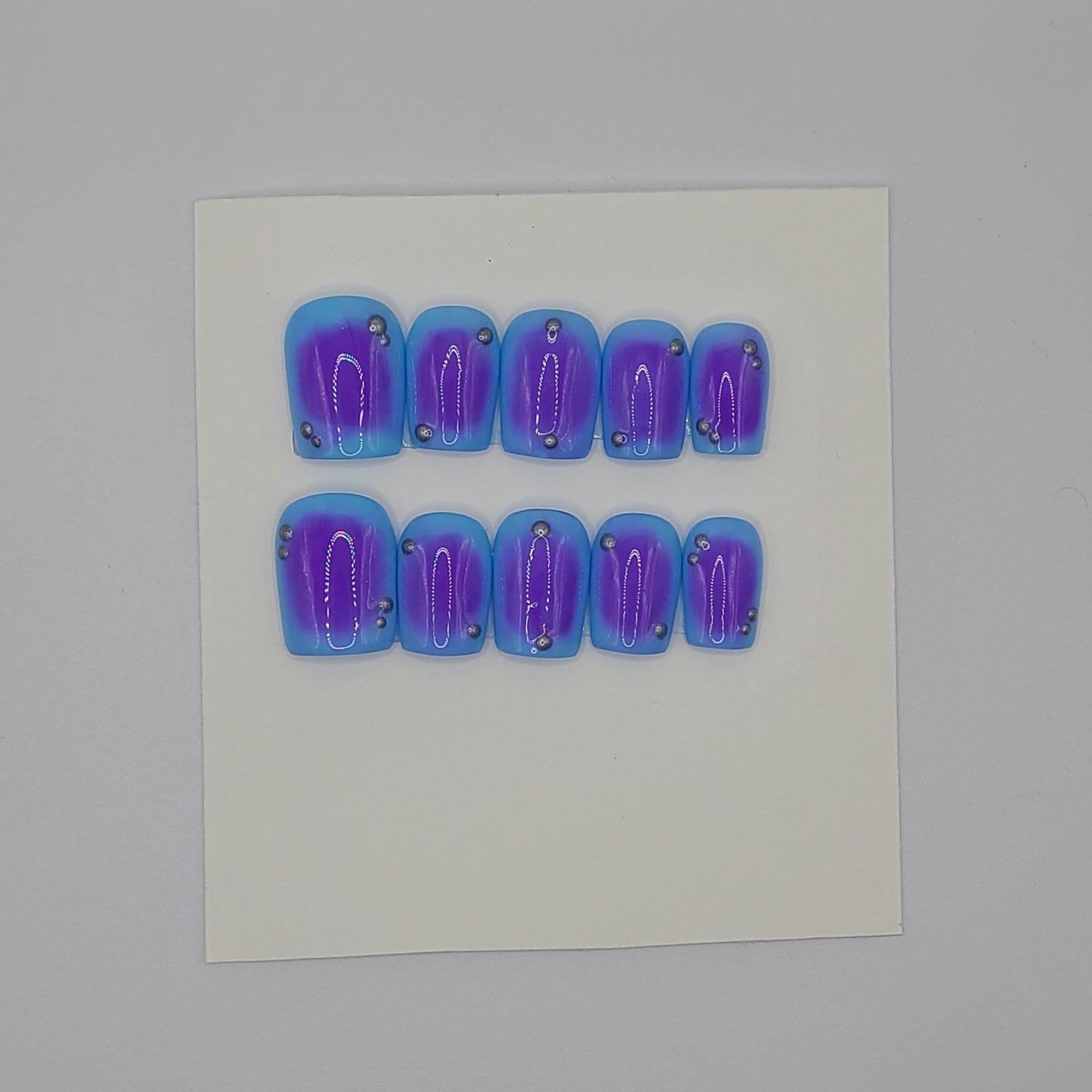 Cosmic Domino Short Square Press-On Nails