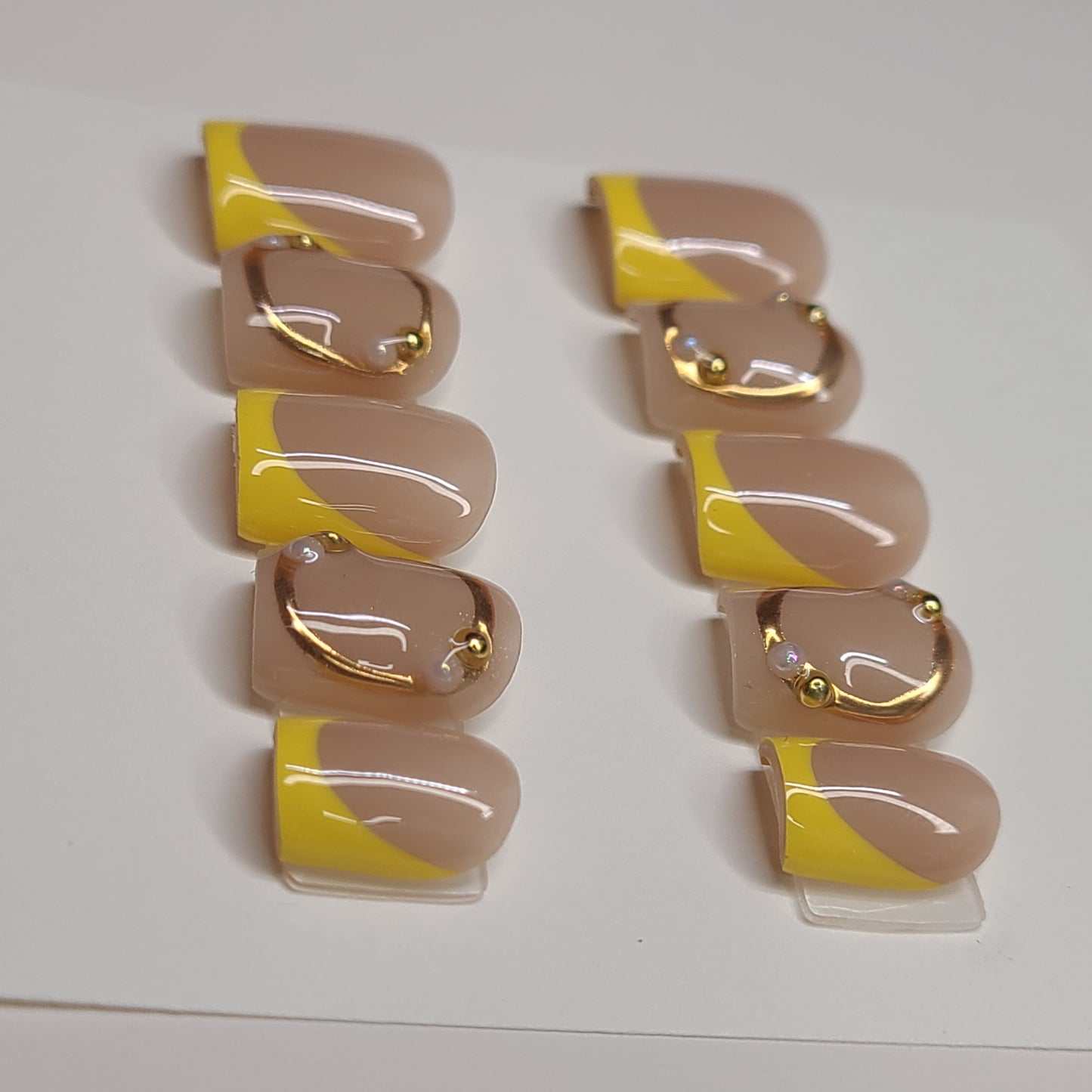 Golden Hour Muse Extra Short Square Press-On Nails