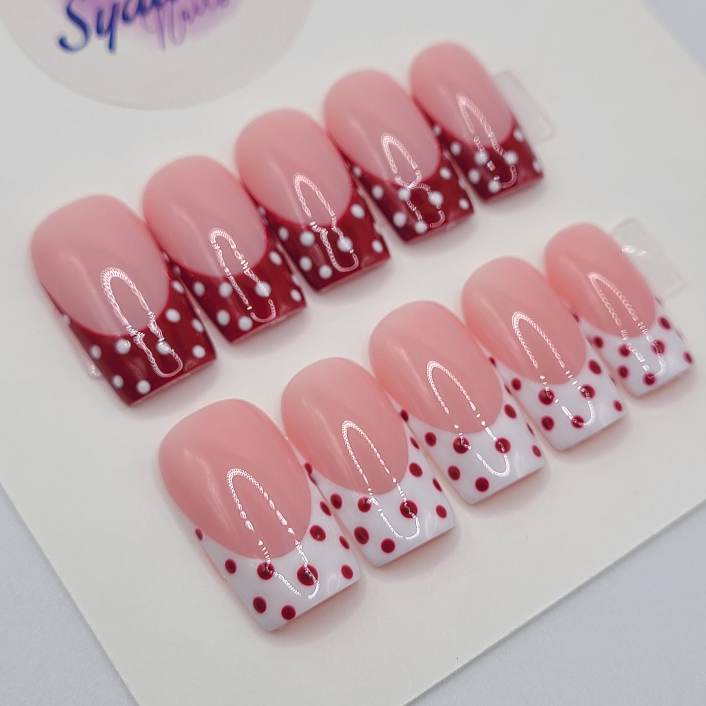 Cherry Pop Medium Square Press-On Nails