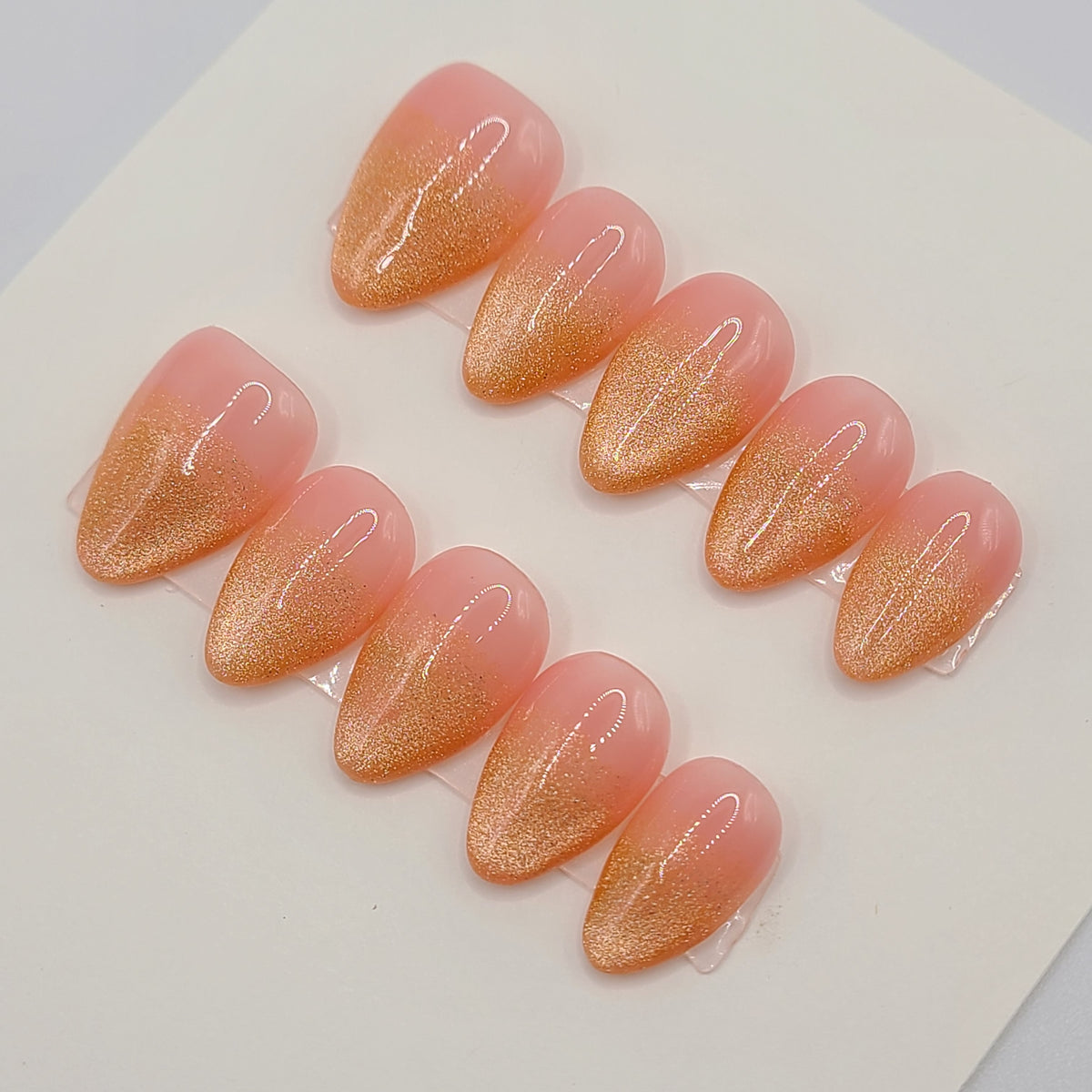 Citrus Veil, Short Almond Press-On Nails