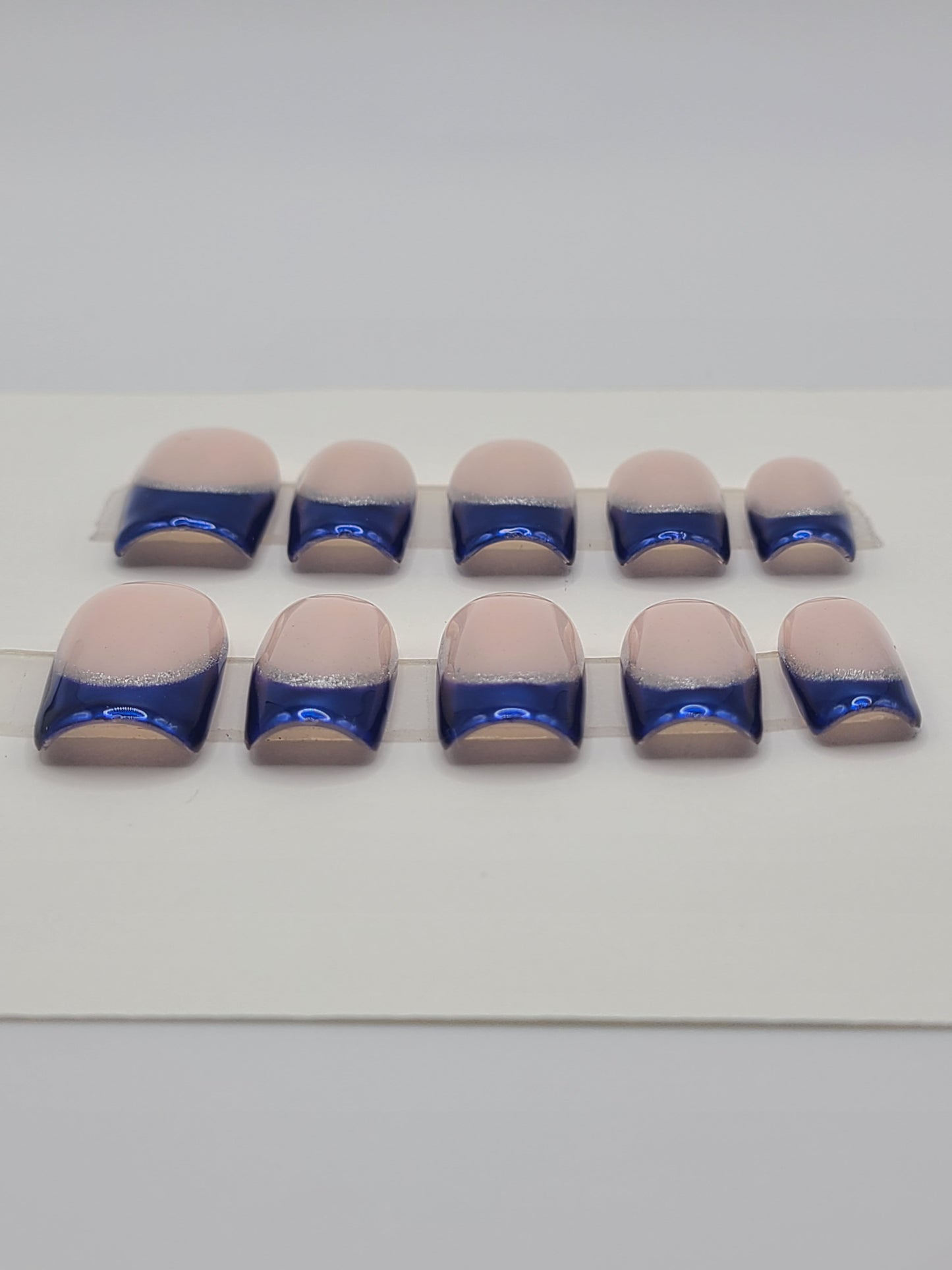Sapphire Gleam (10 pieces, Short Square Press on Nail)