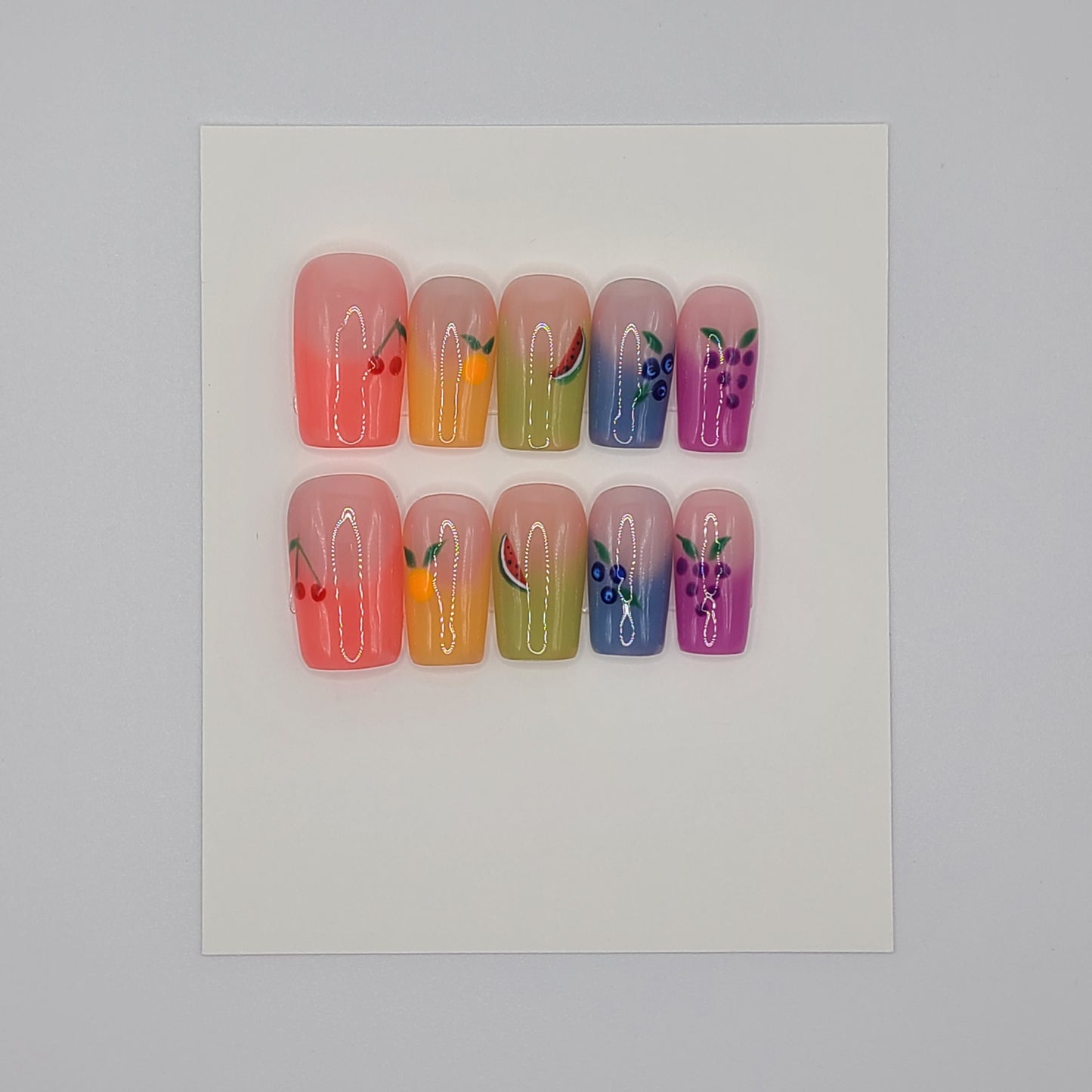 Fruit Festival Medium Square Press-On Nails