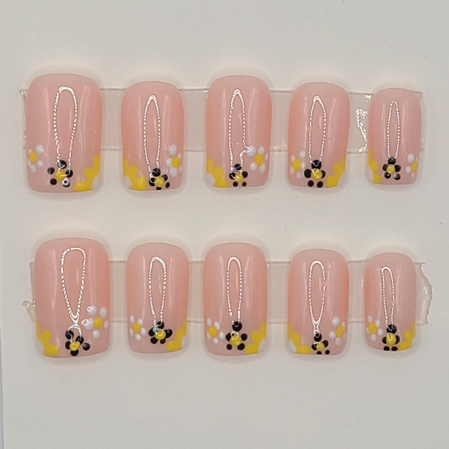 Floral Pop Tips (10 pieces, Short Square Press-On Nails)