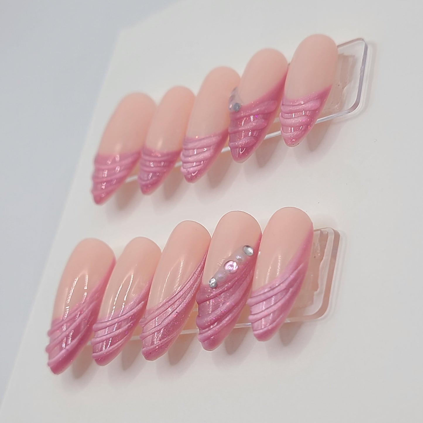 Blush Illusion (10 Pieces, Medium Almond Press On Nails)