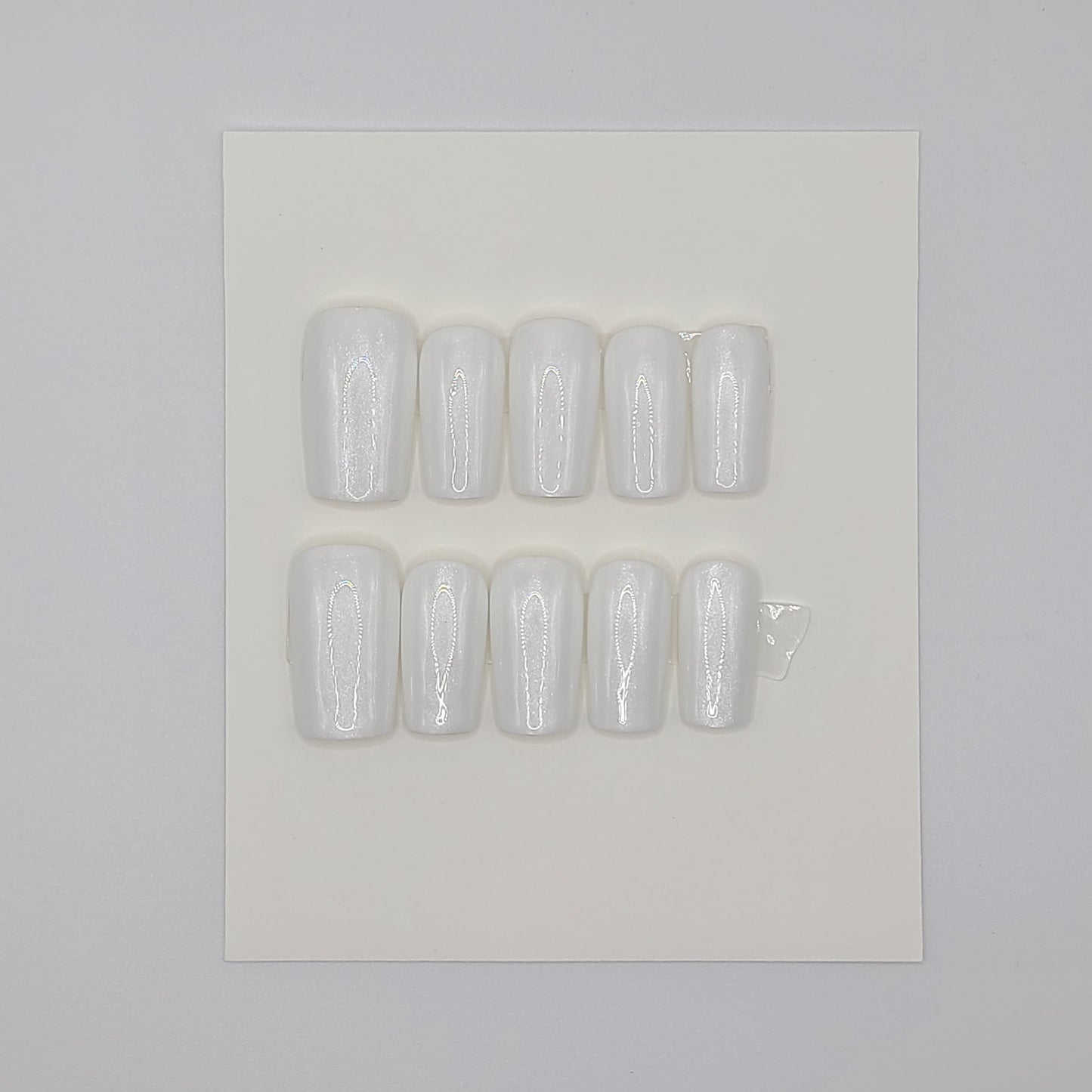 Glazed Whisper Medium Square Press-On Nails