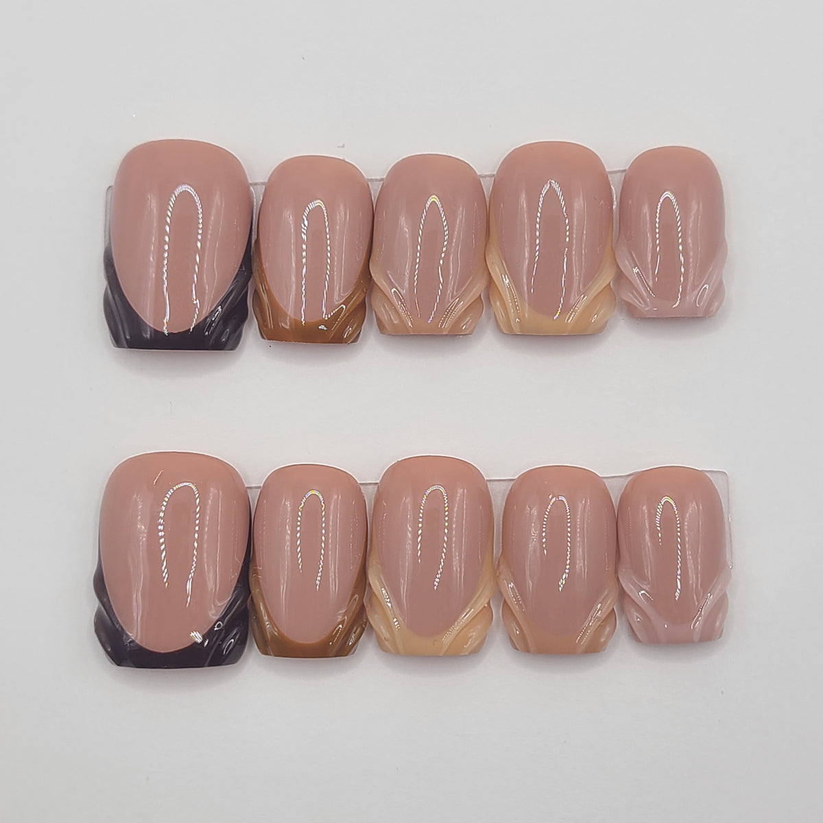 Mocha Mosaic Short Square Press-On Nails