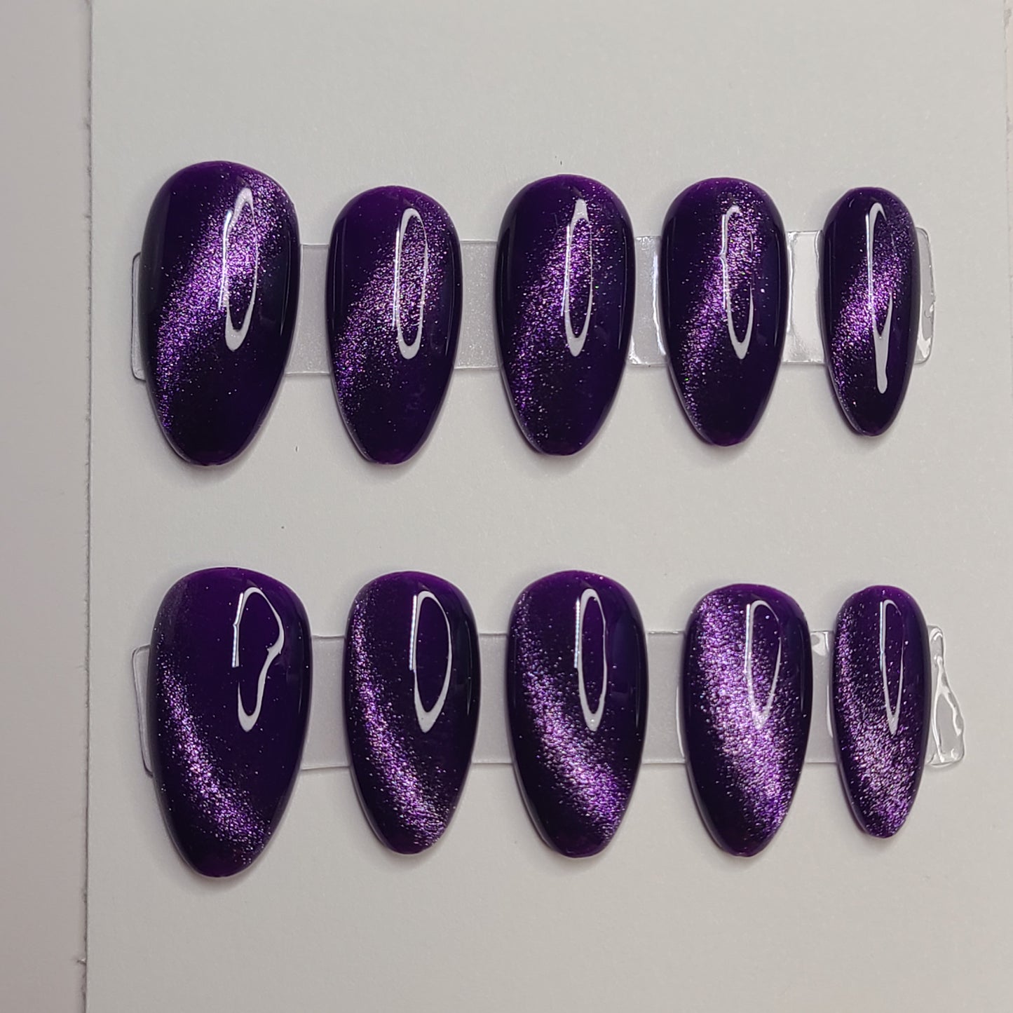 Midnight Amethyst Medium Almond Press-On Nails
