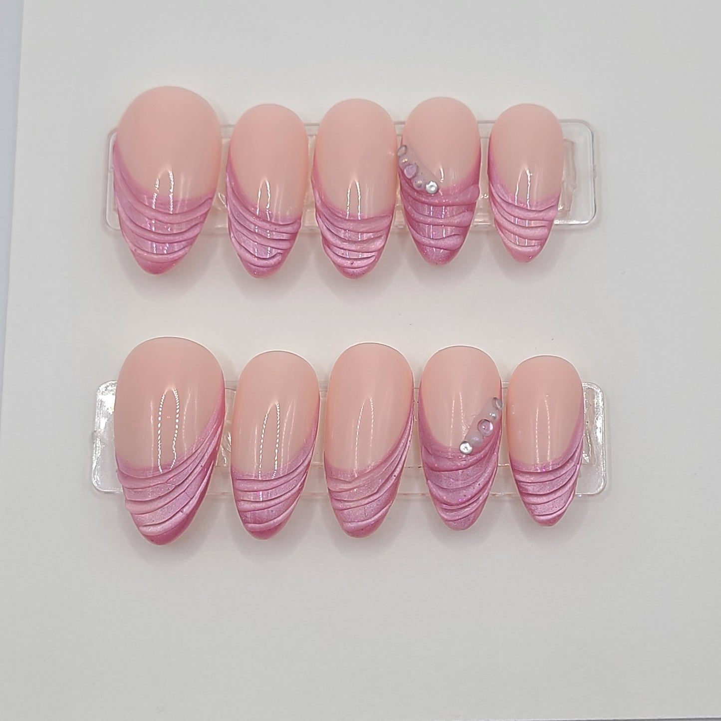 Blush Illusion (10 Pieces, Medium Almond Press On Nails)